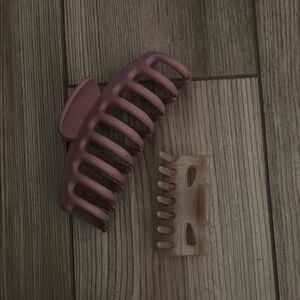 Hair Claw Clip Set - Purple and Tan
